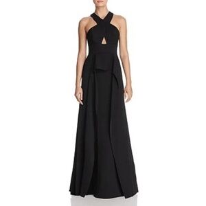 NWT BCBG MAXAZRIA BRYLEIGH HALTER CUTOUT RUFFLE GOWN / MAXI DRESS SIZE 2 $368